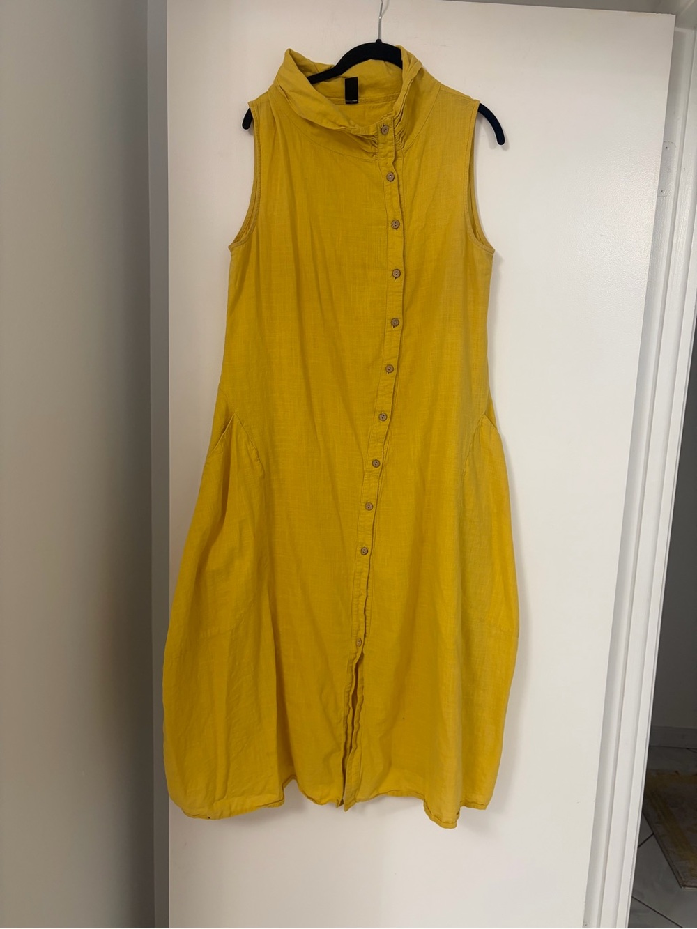 Women's Yellow Maxi Dress - 100% Cotton